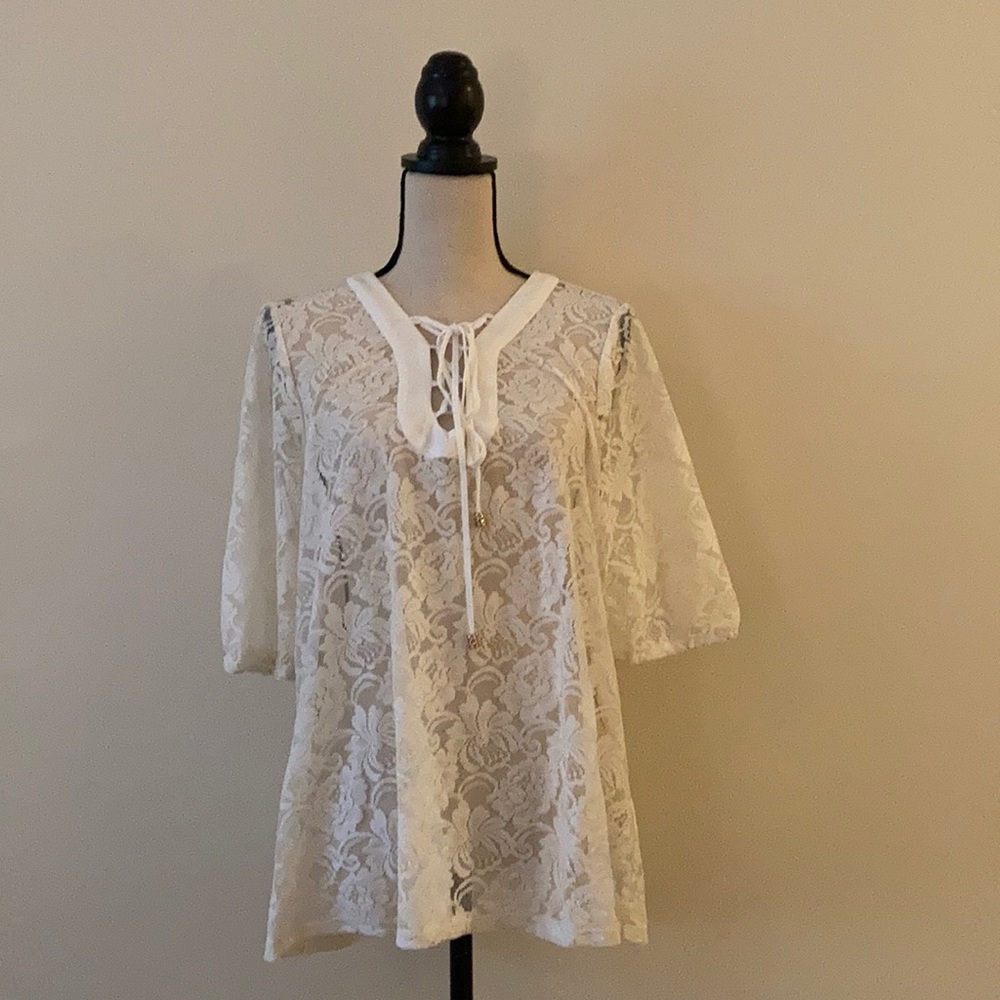 Lace Womens Beige Top (L)